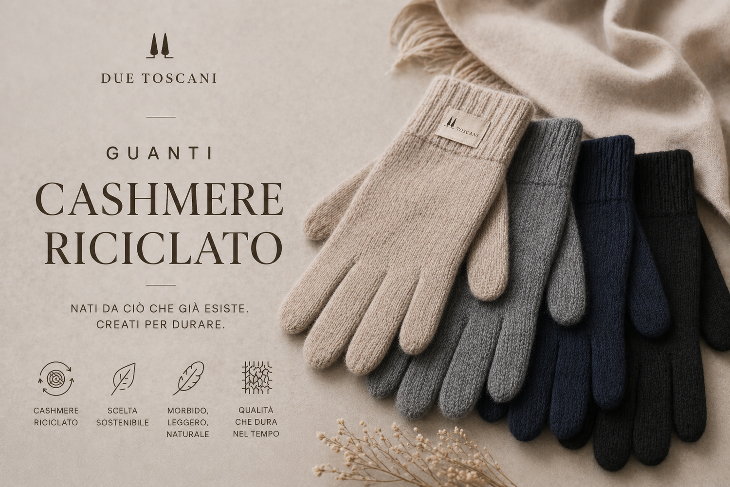 Guanti in Cashmere Riciclato