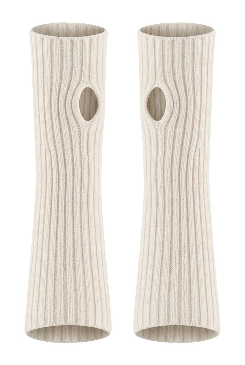 Manicotti donna a coste in puro cashmere vergine | Made in Italy